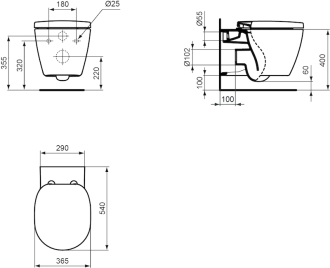 Ideal Standard CONNECT E047901 klozet závěsný s AQUABLADE