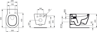 Ideal Standard CONNECT E823201 klozet závěsný s hlubokým splachováním