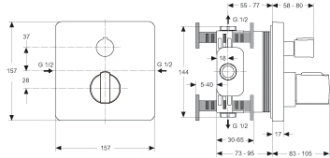 Ideal Standard CERATHERM 200 A5620AA termost. PO vanová baterie s přepínačem,chrom