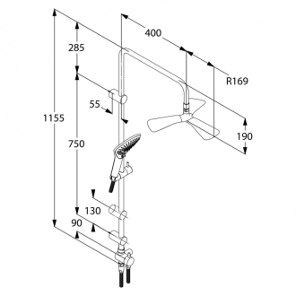 KLUDI FIZZ DUAL SHOWER SYSTEM 3S 67093-05+