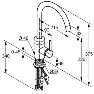 KLUDI BOZZ Dřezová baterie, chrom 428510576
