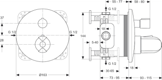 Ideal Standard CERATHERM 100 A4888AA termostat. sprch. a van. podomítková baterie,chrom