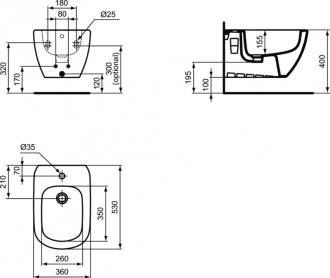 Ideal Standard TESI  T355201 závěsný bidet