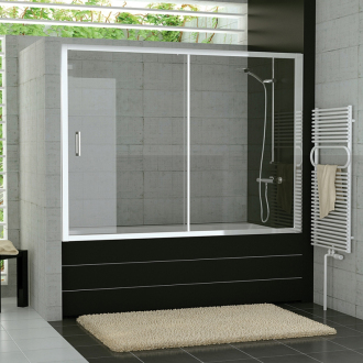 RONAL TOP-LINE Vanové posuvné dveře s pevnou stěnou v rovině aluchrom čiré TOPB2SM15007