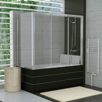 RONAL TOP-LINE Třídílné posuvné dveře vanové, pravý díl matný elox Durlux TOW3D15000122