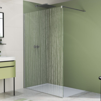 RONAL WALK-IN EASY Pevná stěna samostatná, aluchrom vertikální linie STR4P0905067