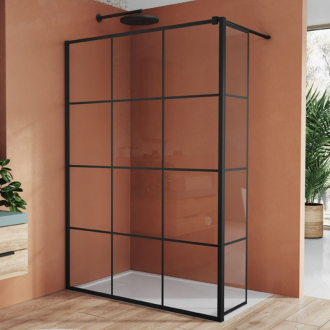 RONAL WALK-IN EASY Montážní set BTE2 - krátká otočná stěna v 90° černá mat BTE204200689