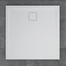 SANSWISS LIVADA sprchová vanička z litého mramoru, čtverec 80x80x3,5 cm, bílá  W20Q08004