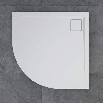 RONAL LIVADA sprchová vanička z litého mramoru, čtvrtkruh 90x90x3,5cm, bílá W20R5509004
