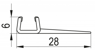 RONAL TOP-LINE, TOP-LINE S Svislé těsnění pro 6mm skla   82205.KD.1