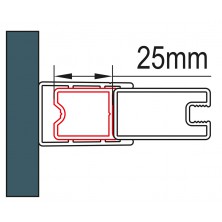 SANSWISS SOLINO, ANNEA Stohovací profil k rozšíření dveří, 25 mm, černá mat  ACA1.06.2000