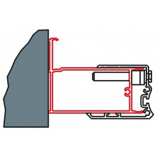 SANSWISS SWING-LINE, SWING-LINE F Profil k rozš.dveří ke zdi o 25mm aluchrom ACSL2.50.1942