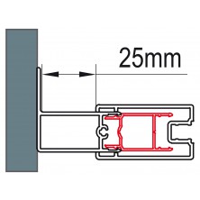 SANSWISS TOP-LINE S Stohovací profil k rozšíření dveří ke zdi o 25mm aluchrom ACT1.50.1998