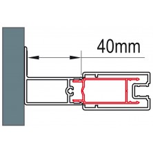 SANSWISS TOP-LINE S Stohovací profil k rozš.dveří, ke zdi o 40 mm aluchrom ACT2.50.1998
