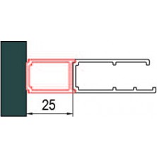 SANSWISS DIVERA Rozšiřovací profil 25 mm pro dveře a boční stěny aluchrom  AD221.50.2000