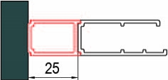 SANSWISS DIVERA Rozšiřovací profil 25 mm pro dveře a boční stěny aluchrom  AD221.50.2000