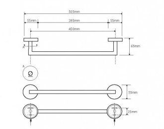 BEMETA NEO: Držák ručníků 450 mm 104204125