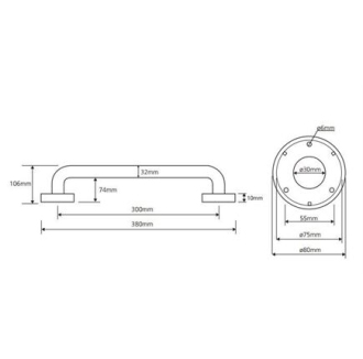 BEMETA HELP: Madlo 300 mm, lesk 301100301
