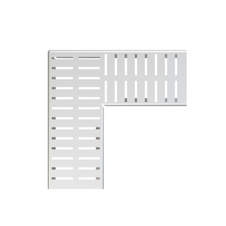 ALCA  ADZ-R322R Rošt pro drenážní žlab rohový 100 mm, nerez