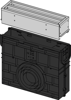 ALCA AVZ101R-R323R Venkovní žlabová vpust štěrbinová se symetrickým nástavcem 100mm, nerez