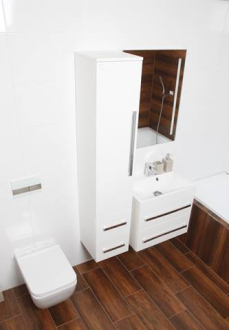 CUBE WAY skříňka s umyvadlem z litého mramoru CUBE280ZBL bílá/bílá