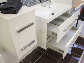 CUBE WAY skříňka s umyvadlem z litého mramoru CUBE260ZBL bílá/bílá