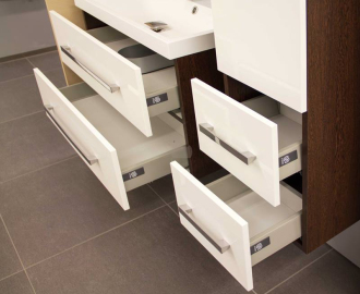 CUBE WAY skříňka s umyvadlem z litého mramoru CUBE2100ZBL bílá lesk