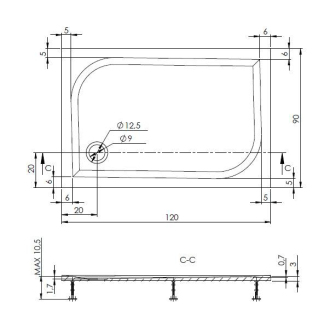 Teiko DRACO Sprchová vanička 120x90x3, litý mramor bílá