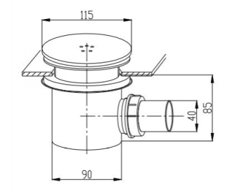 Sifon pro sprchovou vaničku pr. 90 mm, chrom, PR6040C
