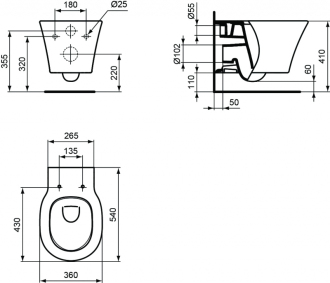 Ideal Standard CONNECT Air E005401 klozet  AQUABLADE