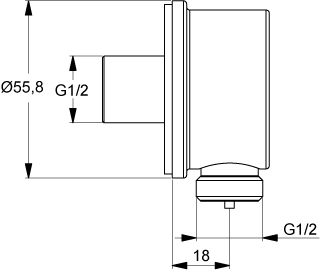 Ideal Standard IDEALRAIN L1 B9448AA díl pro připojení sprchy, chrom