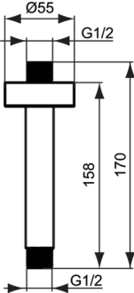 Ideal Standard IDEALRAIN B9446AA stropní  rameno 15cm