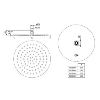 Ideal Standard IDEALRAIN LUXE  B0386MY hlavová sprcha 40 cm