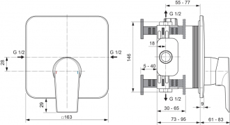 Ideal Standard EDGE A7123AA sprchová podomítková   baterie