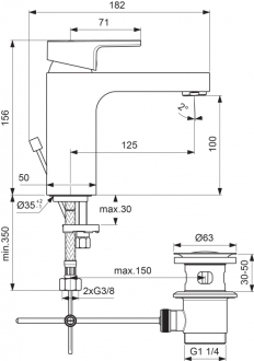 Ideal Standard EDGE A7104AA umyvadlová baterie s výpustí