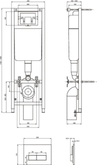 Ideal Standard Podomítkový modul pro závěsné WC instalovaný do zdi  W370567