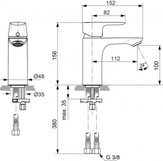 Ideal Standard CONNECT Air A7024AA umyvadlová baterie bez výpusti