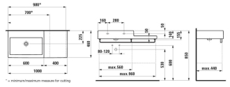 LAUFEN LIVING CITY umyvadlo s otvorem 100x46 H8.1843.2.000.104.1