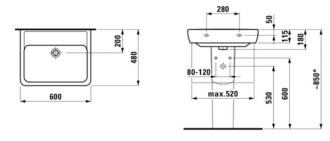 LAUFEN PRO A umyvadlo s otvorem 60x48 H8.1895.2.000.104.1