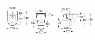 ROCA GAP A.3574.7.700.0 stojící bidet kapotovaný
