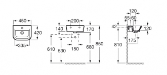 ROCA GAP A.3274.7.700.0 umývátko 45x42cm