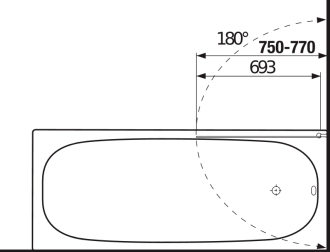 JIKA Cubito vanová zástěna 75x140 levá stříbro/transp H2574250026681