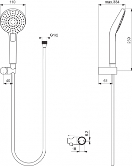 Ideal Standard IDEALRAIN B2404A  EVO CIRCLE  vanový set 3 funkční sprcha 11,5 cm