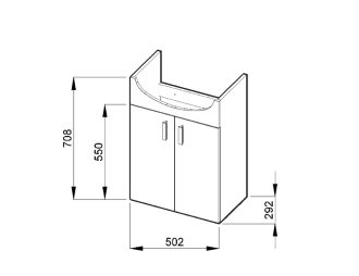 JIKA Lyra pack skříňka závěsná s umyvadlem 53cm, bílá H4519514323001