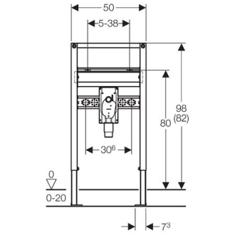 GEBERIT Duofix pro umyvadlo se sifonem pod om. pro stoj. armaturu 82-98cm 111.489.00.1