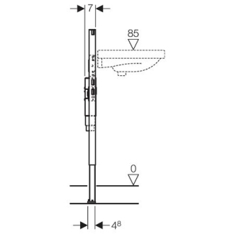 GEBERIT Duofix pro umyvadlo se sifonem pod om. pro stoj. armaturu 82-98cm 111.489.00.1