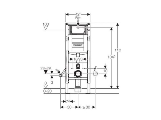GEBERIT Duofix prvek pro závěsné WC pro tělesně postižené 111.350.00.5