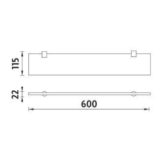 NIMCO BORMO  BR 11091B-60-26 police bez ohrádky 60 cm, sklo matné