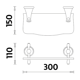 NIMCO LADA LA19091UK-30-80 polička 30cm bílý umělý kámen - Staroměď