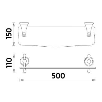 NIMCO LADA LA19091UK-50-65 polička 50cm bílý umělý kámen - Staromosaz